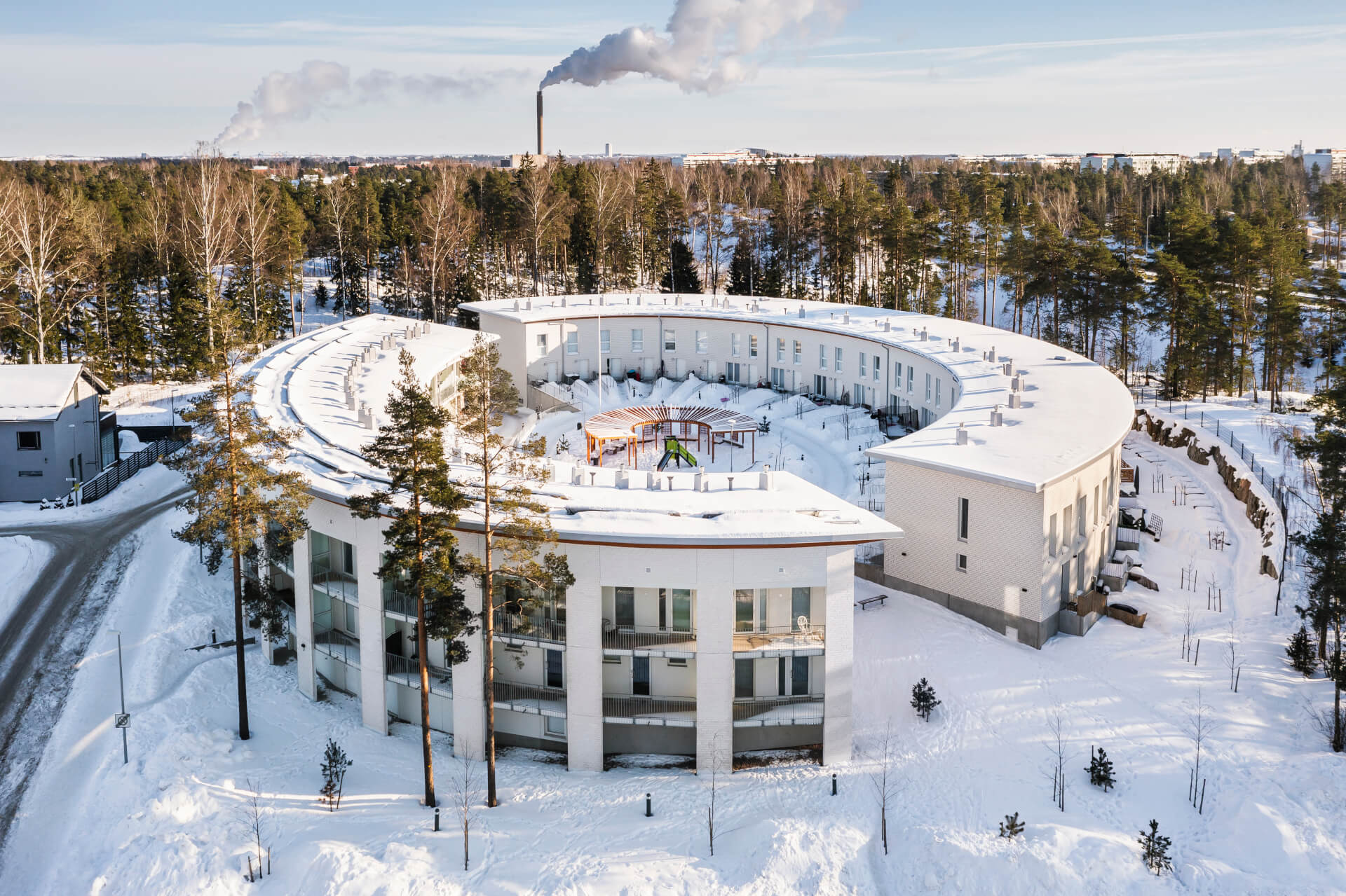 Muinaisrannantie 7 — ilmakuva ympäristöstä